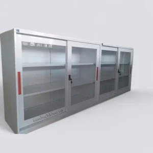 Tủ y tế inox treo tường được làm bằng inox hoặc sắt thép sơn tĩnh điện , chửa kính cường lực dạng cửa lùa 4 cánh-inoxbachkhoa.vn