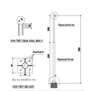 cột cờ inox 304 ngoài trời