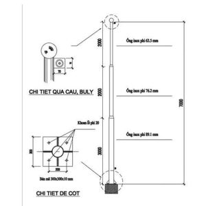 Cột cờ inox 7m - Inox Bách Khoa Cột cờ inox 7m - Ảnh 2