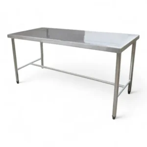 bàn inox chữ nhật 1m4 dài 1400mm, mặt dày 0.8mm, chân ống inox phi 32 cố định, bàn ăn công nghiệp inox -inoxbachkhoa.vn