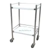 xe đẩy 2 tầng inox y tế chuyên dùng trong bệnh viện, phòng khám, được thiết kế gọn nhẹ, dễ di chuyển - inoxbachkhoa.vn