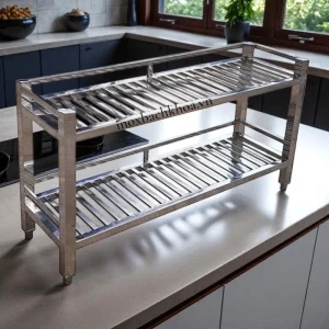 Kệ inox 2 tầng đặt bàn để chén bát bằng inox 304