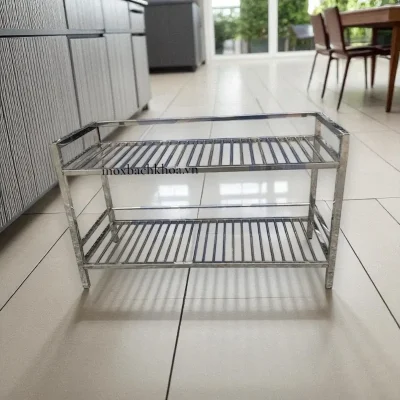 kệ úp chén inox 304 2 tầng treo tường - được sản xuất từ inox 304