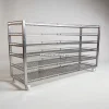 Kệ inox có bánh xehay còn gọi là kệ inox công nghiệp , với 6 tầng di động khung inox 304, mặt lưới thoáng, bánh xe công nghiệp chịu tải cao