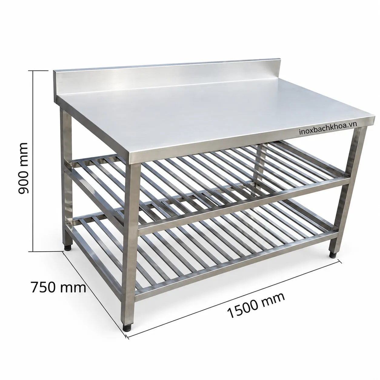 Bàn inox có nhiều kích thước khác nhau phù hợp với nhiều không gian Bếp