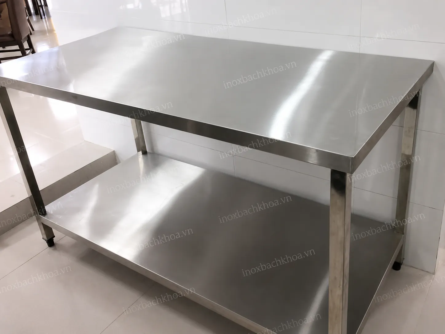 bàn inox 2 tầng