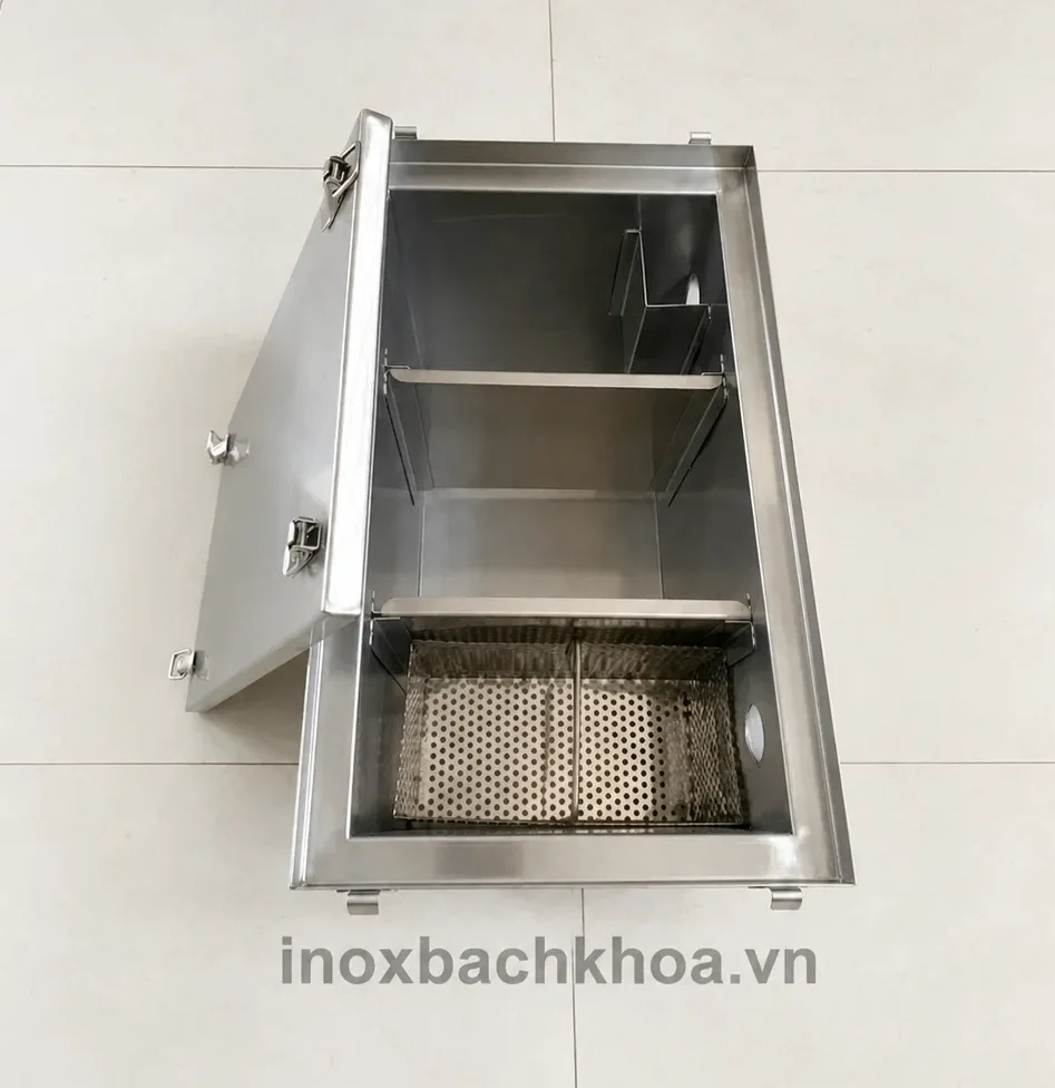 Bể tách mỡ inox - Inox Bách Khoa Bể tách mỡ inox