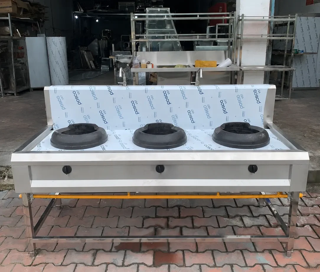 Bếp á 3 họng - Inox Bách Khoa Inox Bách Khoa sản xuất Bếp công nghiệp