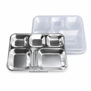 Khay inox có nắp đậy
