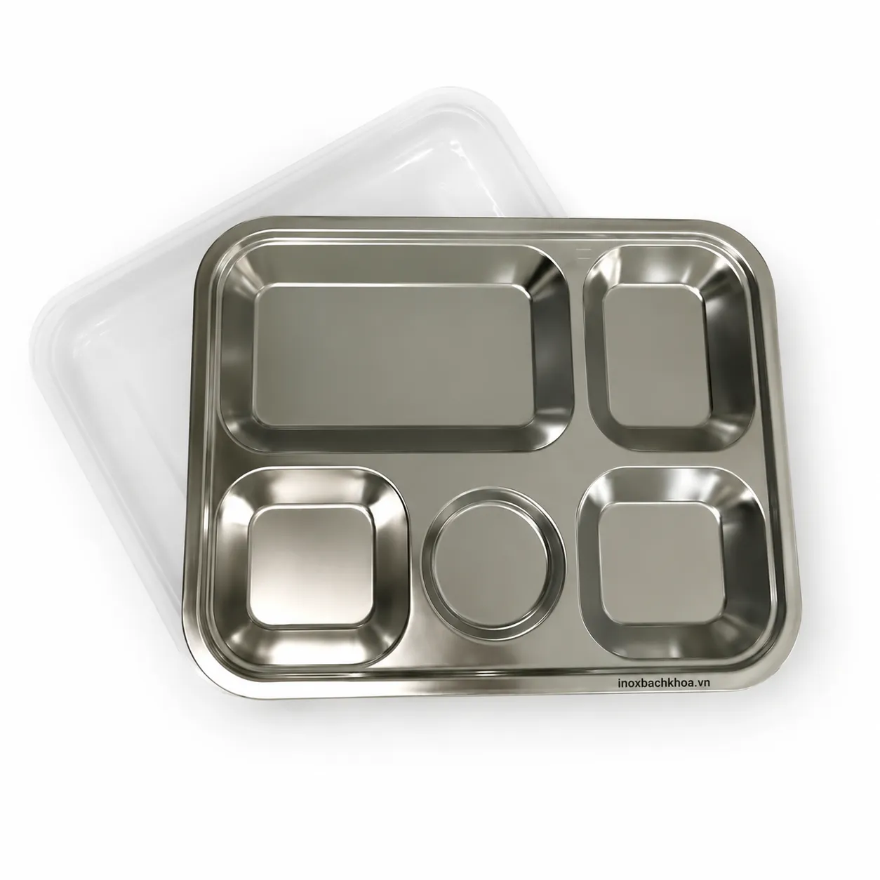 Khay inox có nắp đậy - Inox Bách Khoa Khay cơm inox có nắp đậy