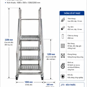 Trang chủ - Inox Bách Khoa Kích thước thang di động