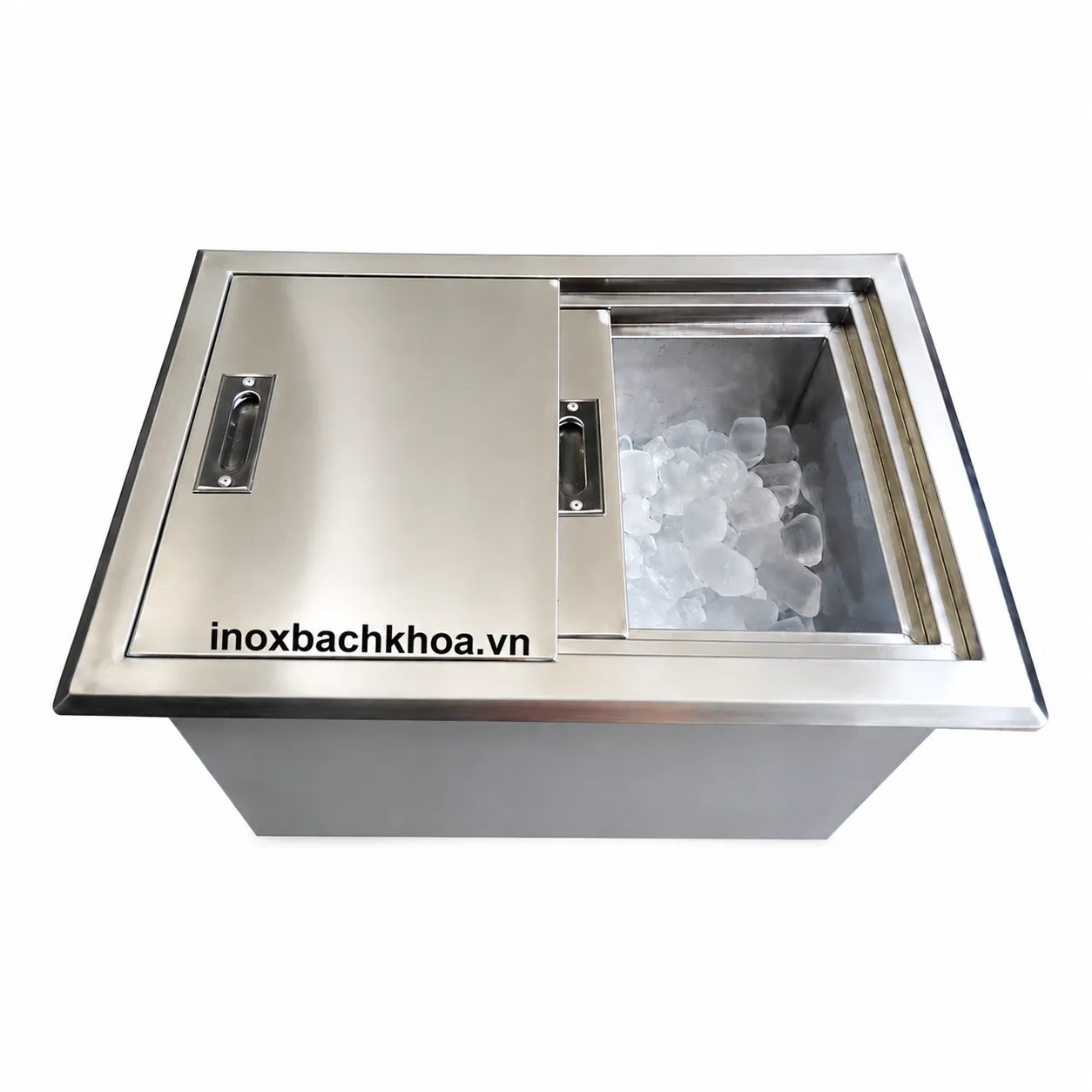 Thùng đá inox âm quầy