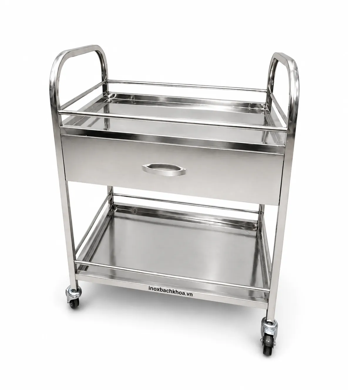 Xe đẩy dụng cụ y tế - Inox Bách Khoa Xe đẩy dụng cụ y tế