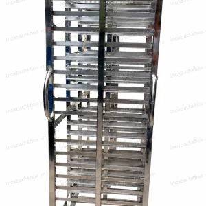Xe đẩy khay - Inox Bách Khoa Mặt bên xe đẩy khay